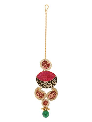 gold metal maang teeka - 15031293 - Very Small Image - 1