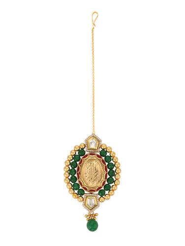 gold metal maang teeka - 15031295 - Very Small Image - 1
