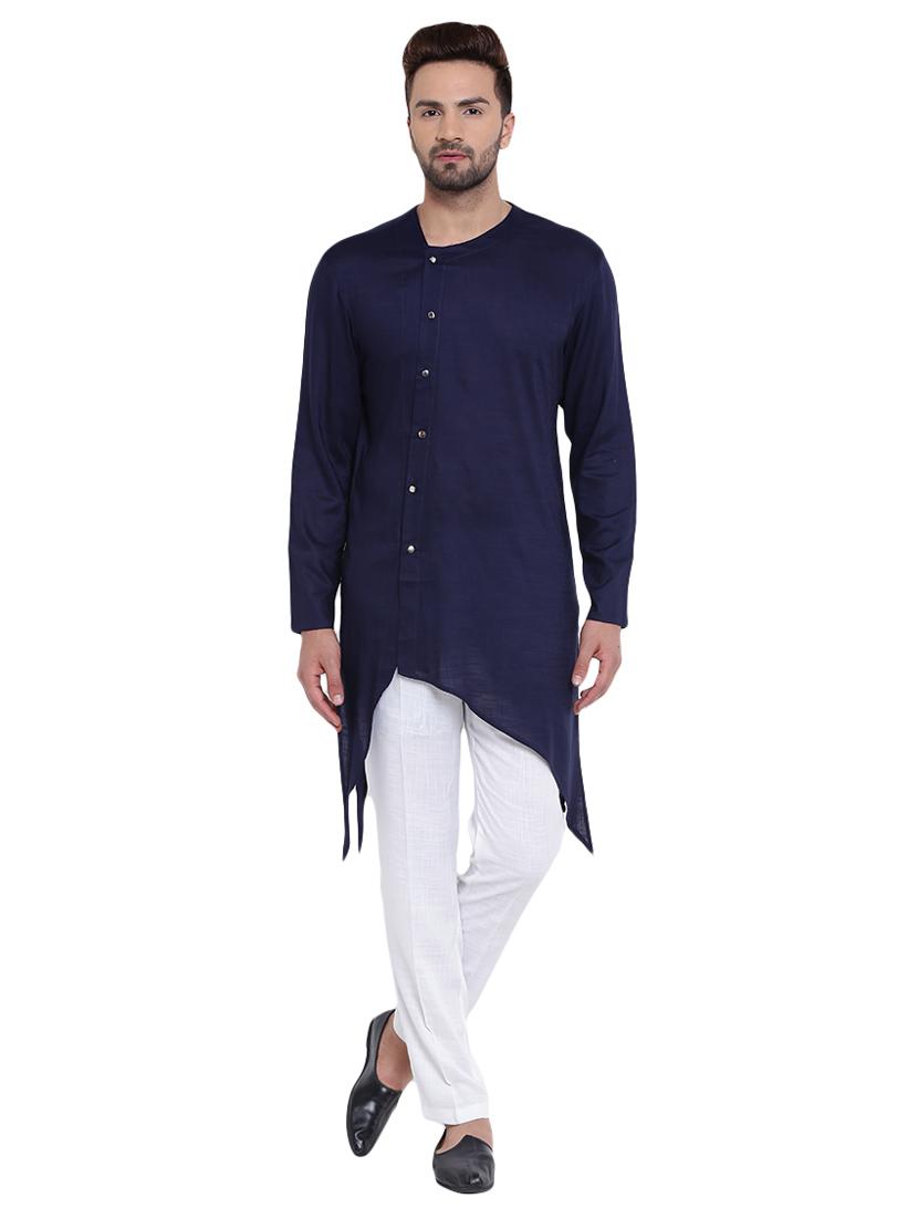 navy blue rayon ethnic wear set - 15031308 - Zoom Image - 1
