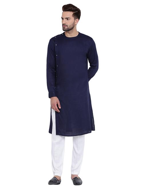 navy blue rayon ethnic wear set - 15031313 - Standard Image - 1