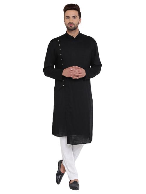 black rayon ethnic wear set - 15031318 - Standard Image - 1