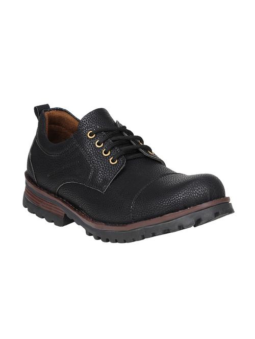 black faux leather derby - 15032229 - Standard Image - 1