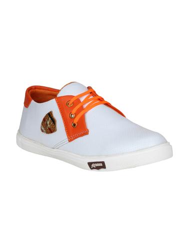 white leatherette lace up sneaker - 15032248 - Very Small Image - 1