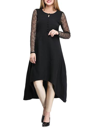 lace sleeve high low kurta - 15032332 - Very Small Image - 1