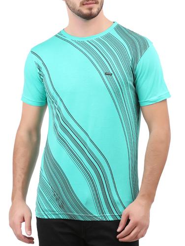 turquoise cotton front print tshirt - 15032353 - Very Small Image - 1