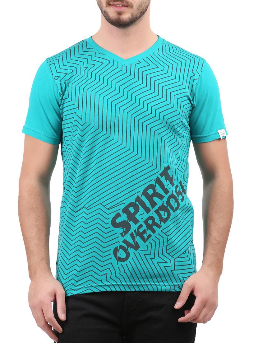 light blue cotton front print tshirt - 15032355 - Zoom Image - 1