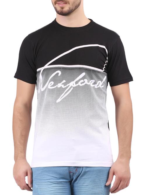 black cotton front print tshirt - 15032359 - Standard Image - 1