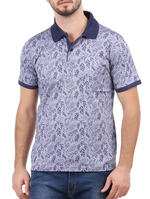 blue cotton all over print tshirt - 15032373 - Standard Image - 1