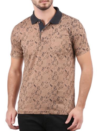 brown cotton all over print tshirt - 15032374 - Very Small Image - 1