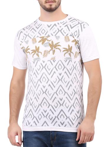 white cotton front print tshirt - 15032379 - Very Small Image - 1