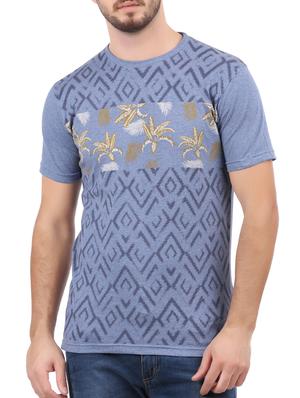 blue cotton front print tshirt - 15032380 - Standard Image - 1
