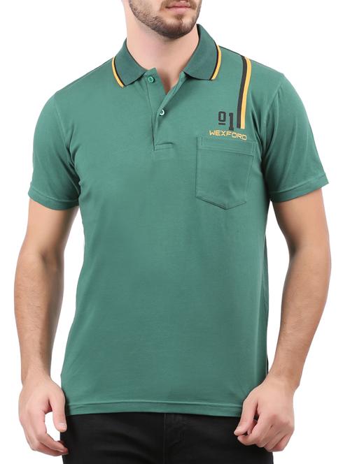 green cotton pocket t-shirt - 15032393 - Standard Image - 1