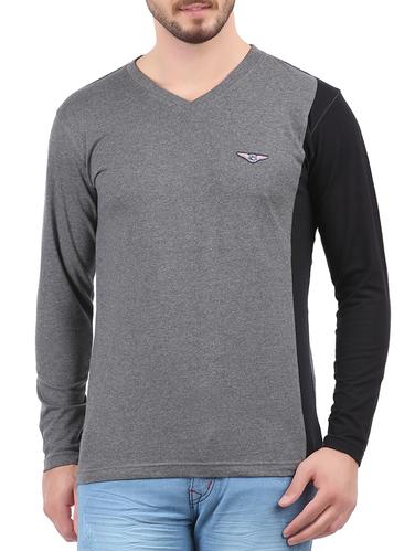 grey cotton color block tshirt - 15032423 - Very Small Image - 1