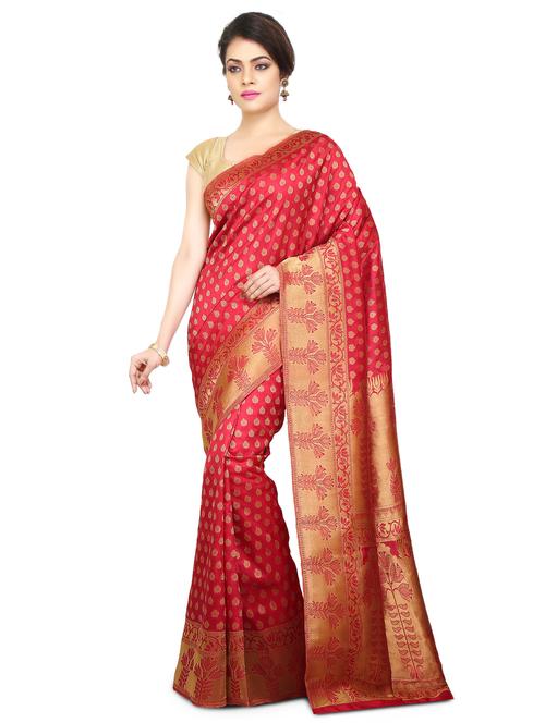 pink art silk kanjivaram saree with blouse - 15032857 - Very Small Image - 1