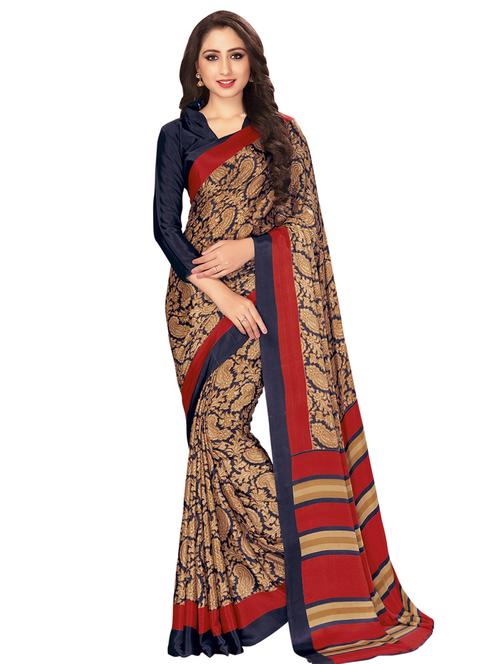 Paisley printed saree with blouse - 15032927 - Standard Image - 1