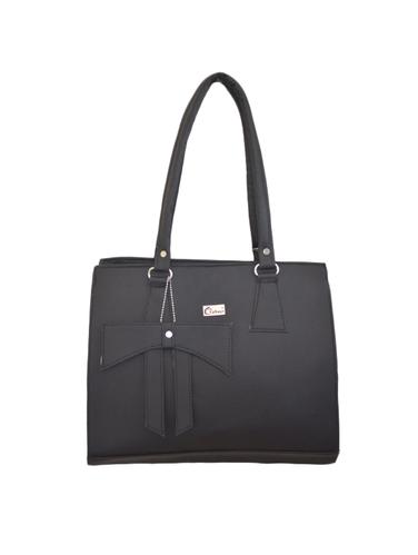black leatherette (pu) regular handbag - 15033326 - Very Small Image - 1