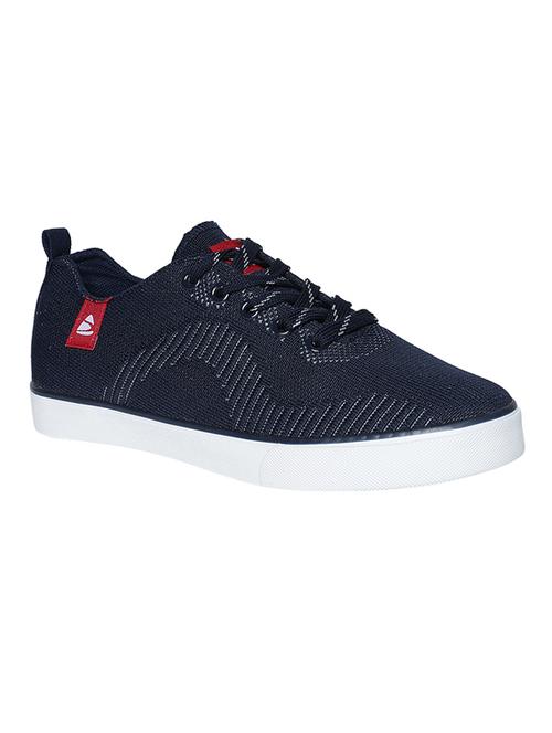 navy Fabric lace up sneaker - 15033342 - Standard Image - 1