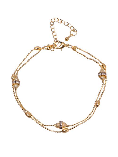 gold crystal anklets and payal - 15033397 - Very Small Image - 1