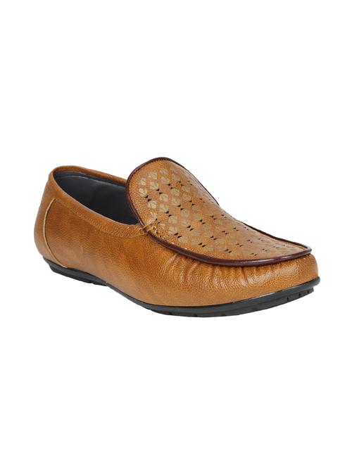 tan leatherette slip on loafer - 15033431 - Standard Image - 1