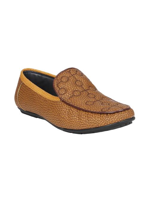 tan leatherette slip on loafer - 15033434 - Standard Image - 1