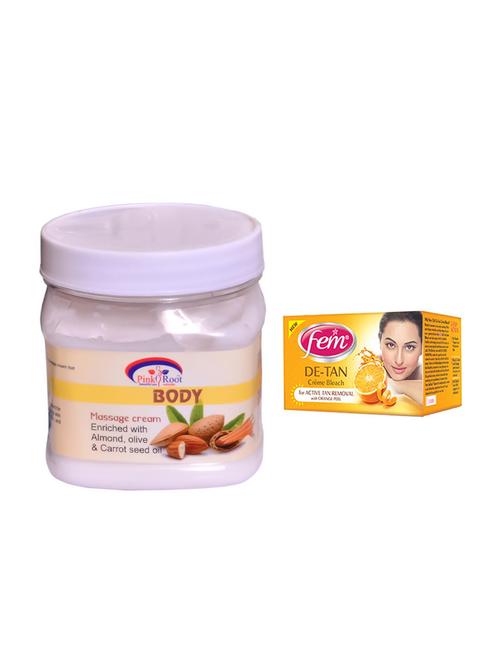 FEM DE-TAN Cr?me Bleach and Pink Root Body Massage Cream 500ml - 15033470 - Standard Image - 1
