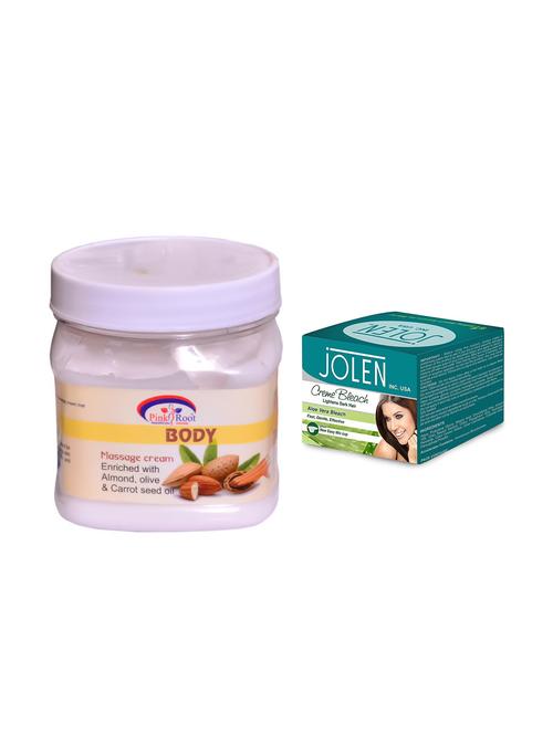 JOLEN Aloe Vera Bleach Cr?me 18g and Pink Root Body Massage Cream 500ml - 15033518 - Standard Image - 1