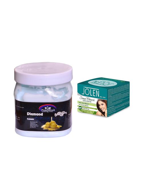 JOLEN Aloe Vera Bleach Cr?me 18g and Pink Root Diamond Cream 500ml - 15033520 - Standard Image - 1