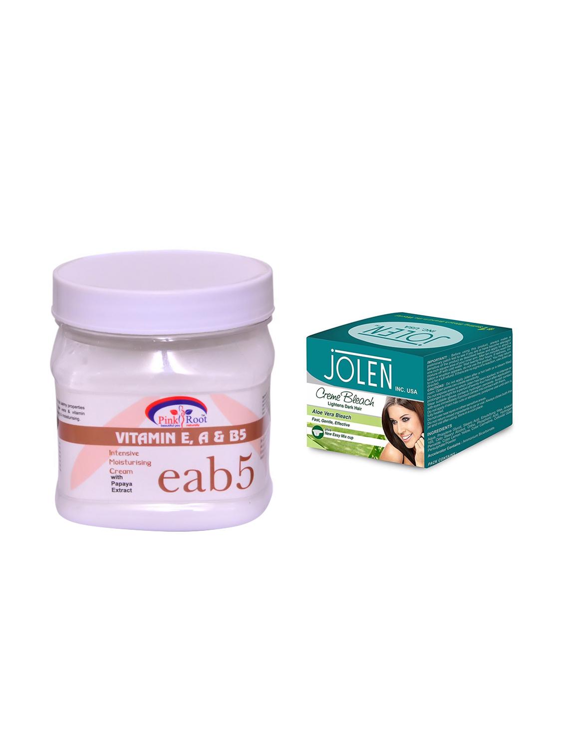 jolen aloe vera bleach crème 18g and pink root vitamin eab5 cream 500ml - 15033521 - Zoom Image - 1