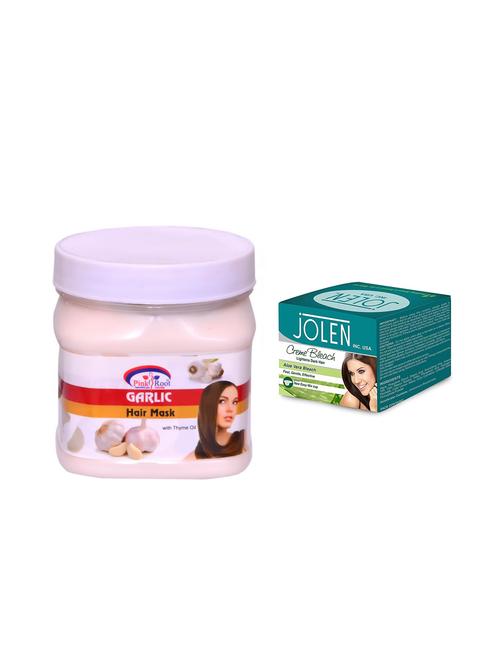 JOLEN Aloe Vera Bleach Cr?me 18g and Pink Root Garlic Hair Mask 500ml - 15033525 - Standard Image - 1