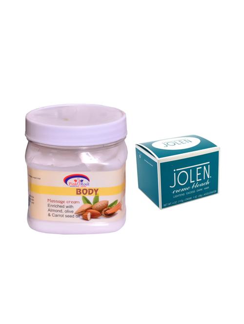 JOLEN Cr?me Bleach 18g and Pink Root Body Massage Cream 500ml - 15033530 - Standard Image - 1