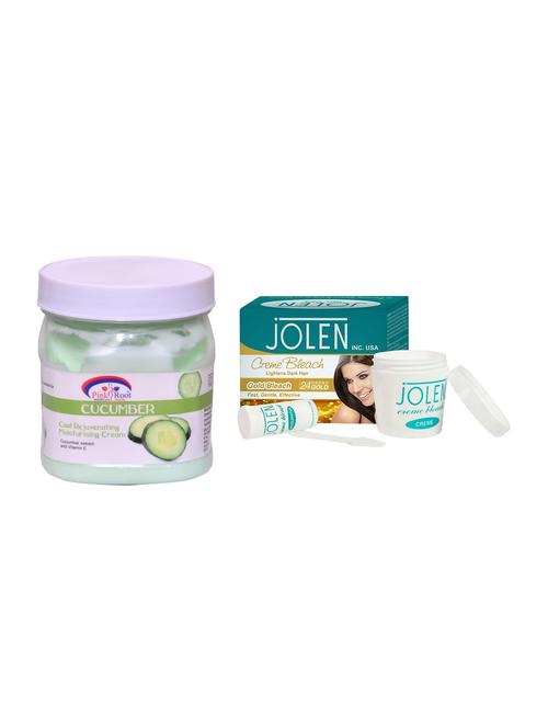 JOLEN Gold Bleach Cr?me 18g and Pink Root Cucumber Cream 500ml - 15033543 - Standard Image - 1