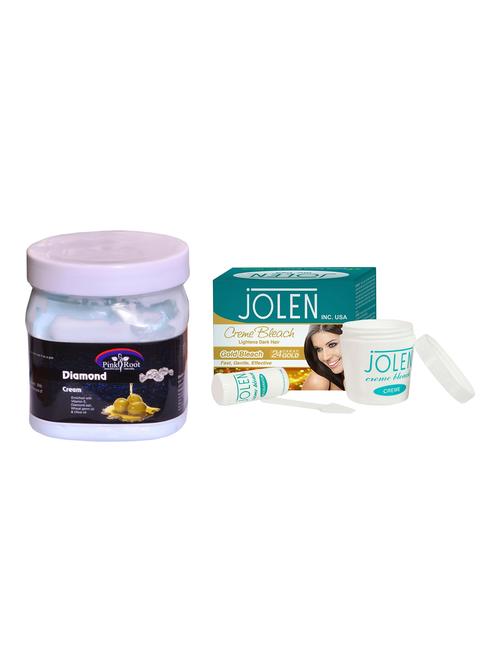 JOLEN Gold Bleach Cr?me 18g and Pink Root Diamond Cream 500ml - 15033544 - Standard Image - 1