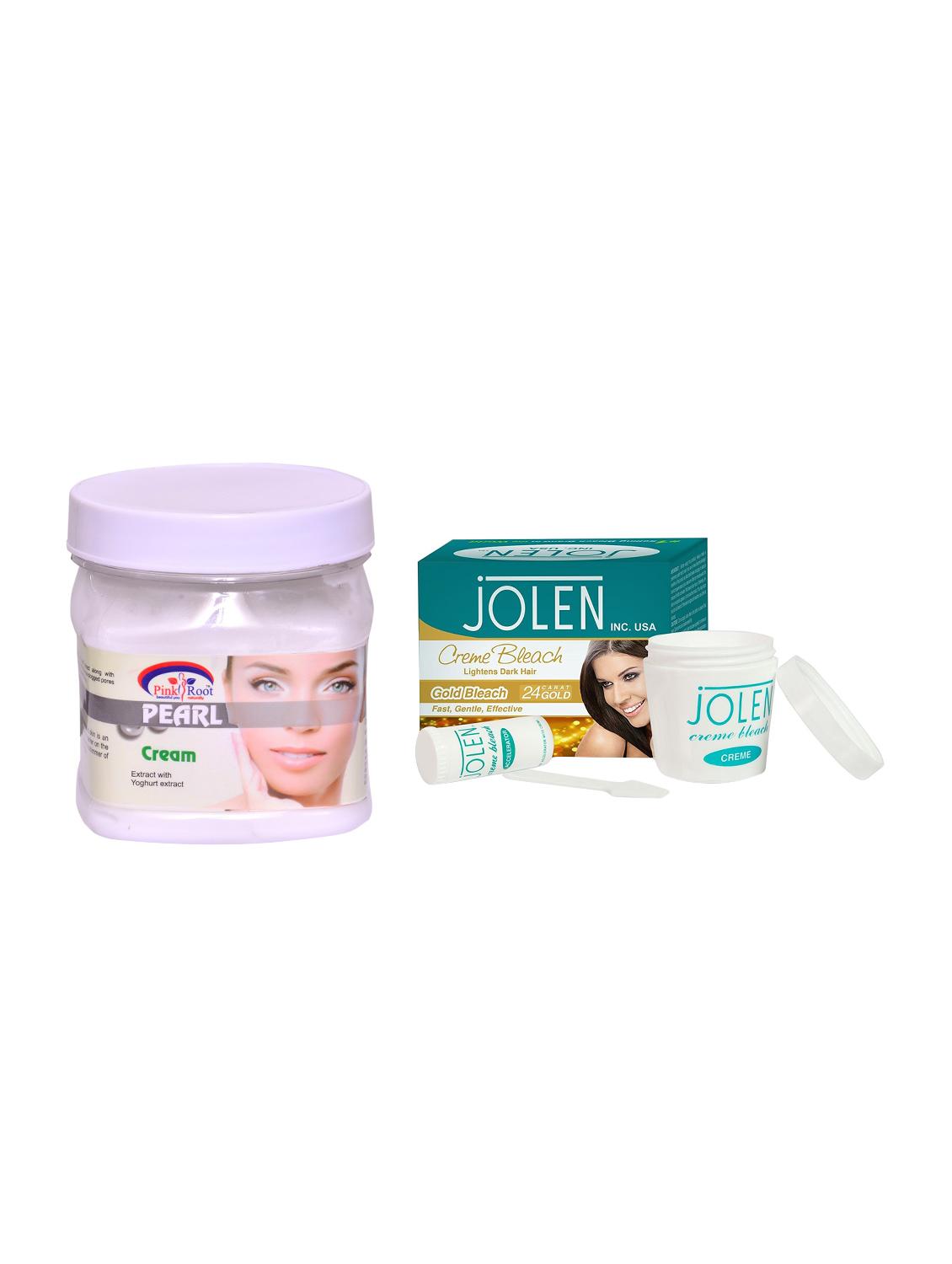 JOLEN Gold Bleach Cr?me 18g and Pink Root Pearl Cream 500ml - 15033547 - Zoom Image - 1