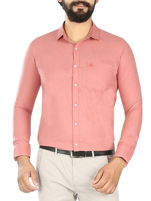 pink cotton blend formal shirt - 15033751 - Standard Image - 1