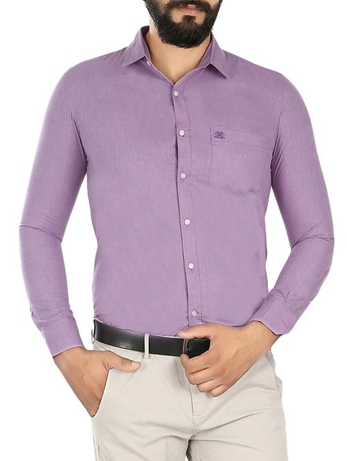 purple cotton blend formal shirt - 15033752 - Standard Image - 1