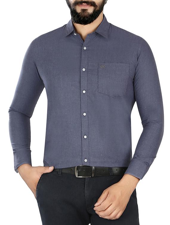 grey cotton blend formal shirt - 15033755 - Zoom Image - 1