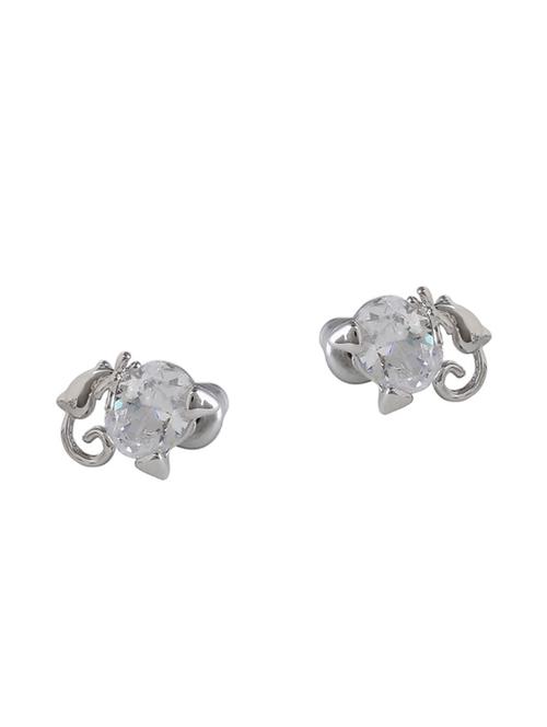 silver metal studs earrings - 15033893 - Standard Image - 1