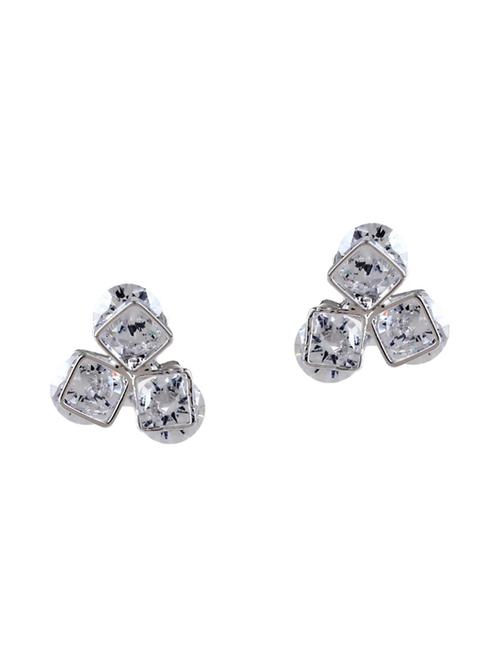 silver metal studs earrings - 15033894 - Standard Image - 1