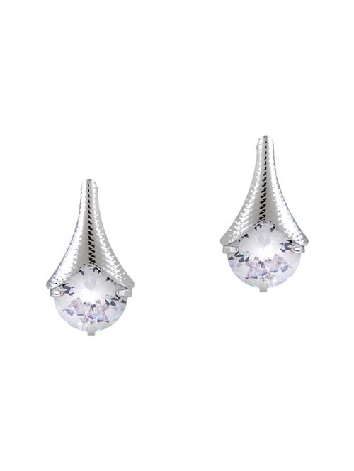 silver metal drop earrings - 15033896 - Very Small Image - 1