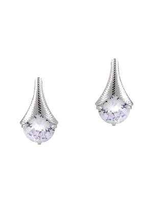 silver metal drop earrings - 15033896 - Standard Image - 1