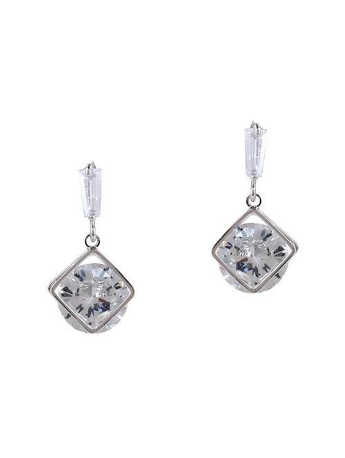 silver metal drop earrings - 15033898 - Very Small Image - 1