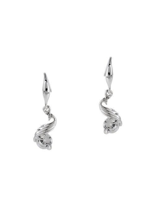 silver metal drop earrings - 15033904 - Standard Image - 1