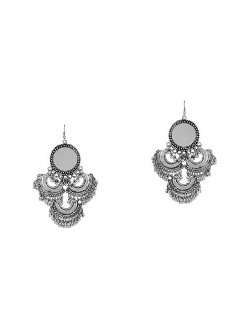 silver metal chandelier earrings - 15033908 - Standard Image - 1