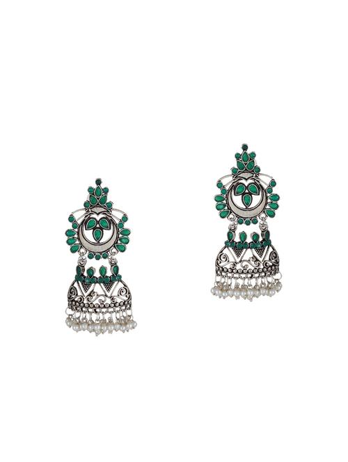 green metal drop earrings - 15033913 - Standard Image - 1