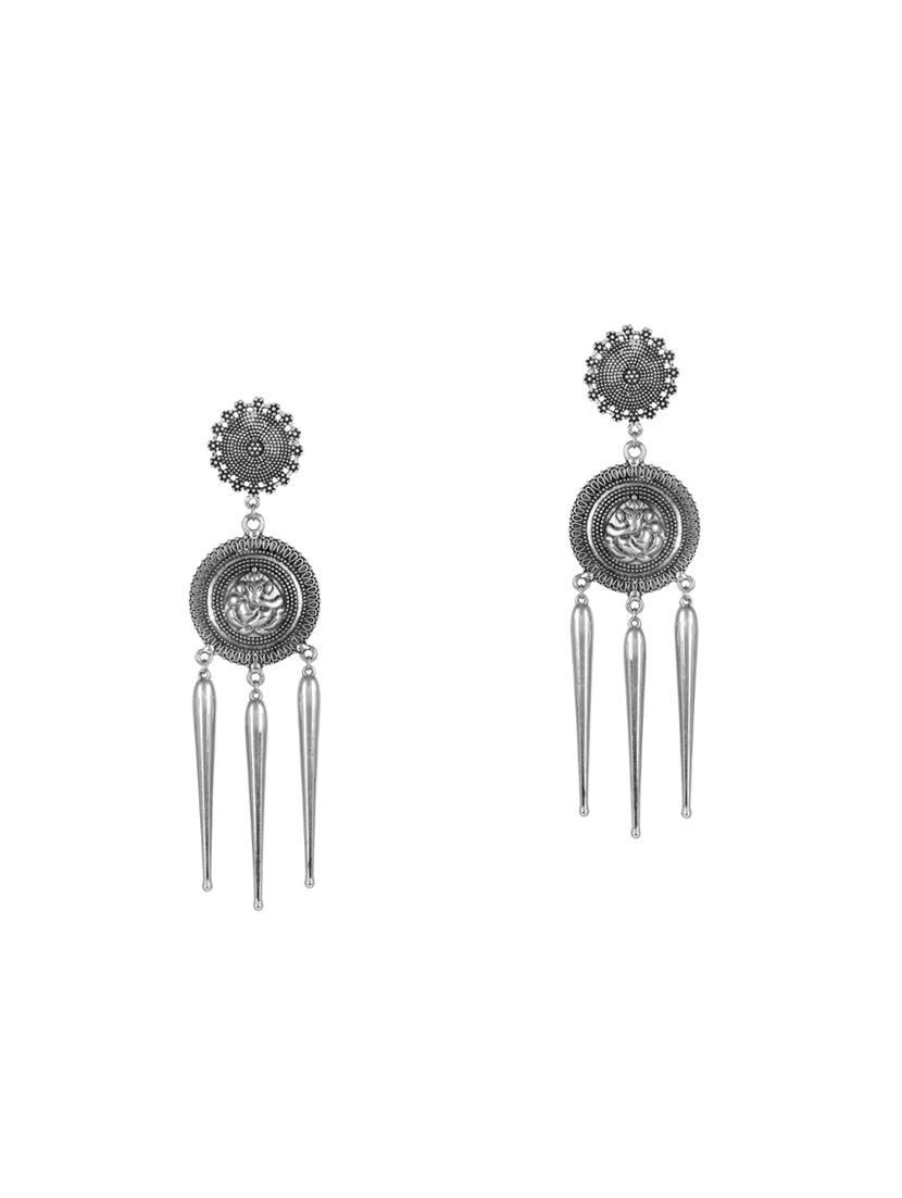 silver metal drop earrings - 15033918 - Zoom Image - 1