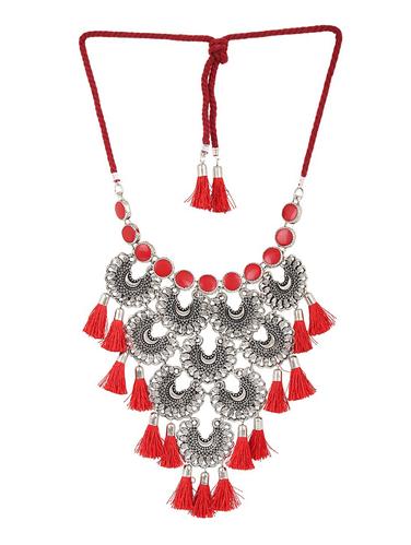 red metal tassel necklace - 15033994 - Very Small Image - 1