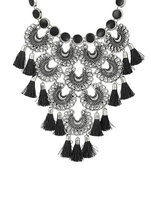 black metal tassel necklace - 15033995 - Very Small Image - 1