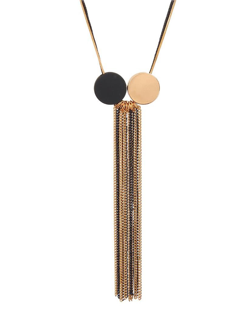 black metal long necklace - 15034022 - Zoom Image - 1