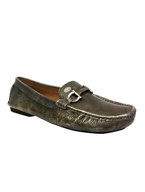 silver leather slip on loafers - 15034039 - Very Small Image - 1