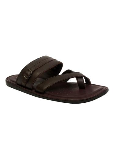 brown leather slip on sandals - 15034103 - Very Small Image - 1